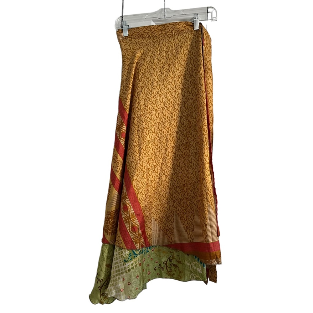 Recycled Sari Wrap Skirt, 100% silk